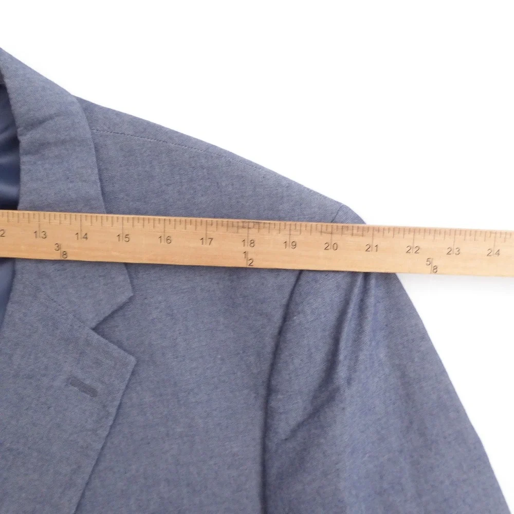 Jos. A. Bank Mens Blazer Sport Coat Blue Classic Collection 100% Cotton 48L